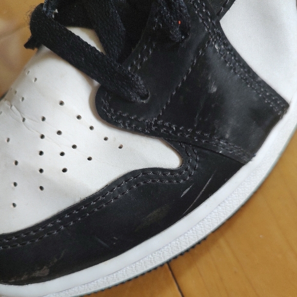 Nike Air Jordan 1 Mid Black and White with Racer Blue Accents - Picture 11 of 13